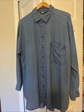 LOFT Women’s Stonewashed, Overpriced Denim  Button Down Shirt
